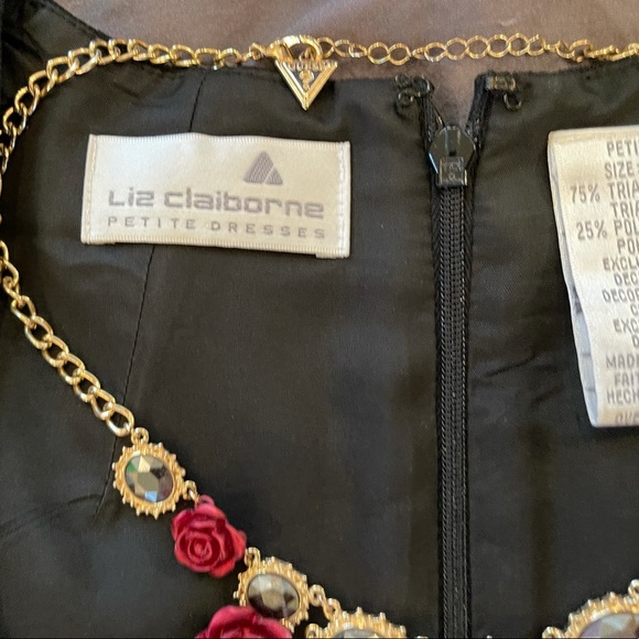Vintage LIZ CLAIBORNE formal black Dress size 2 - Picture 8 of 8